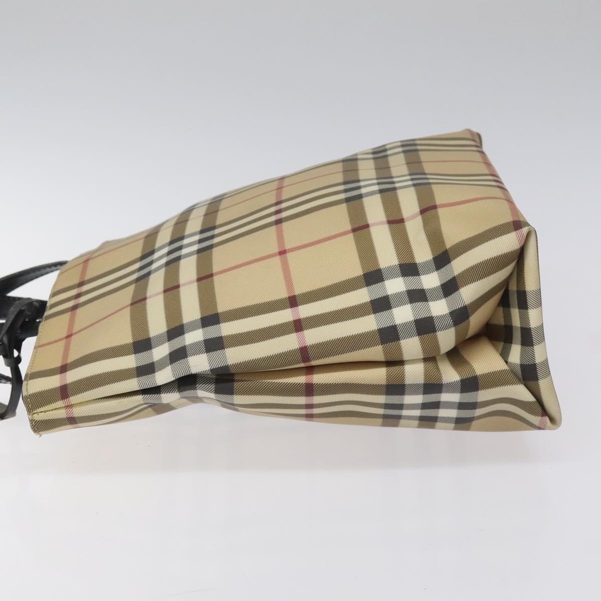 Burberry Nova Check Hand Bag Pvc Beige Silver - 4