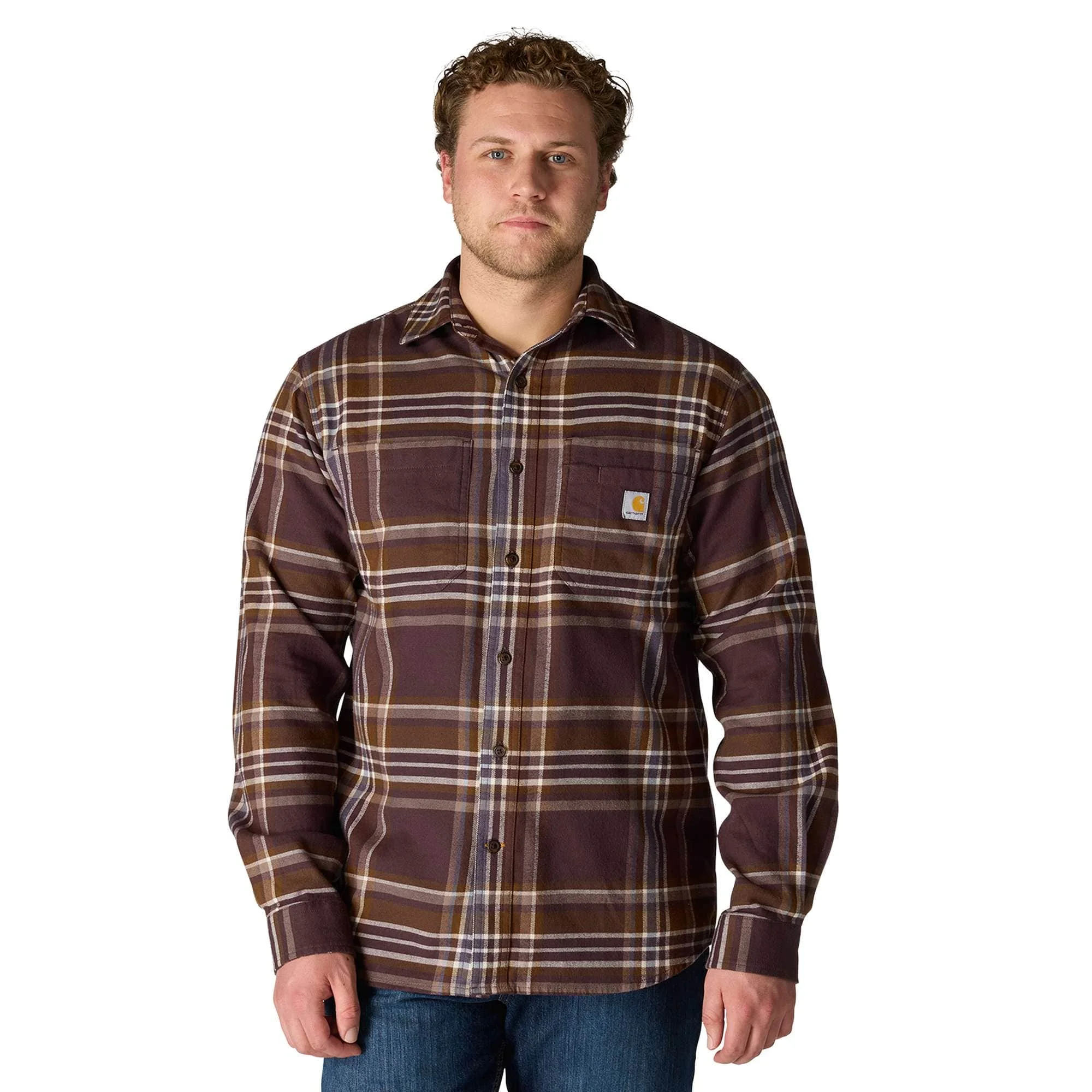Rugged Flex™ Relaxed Fit Midweight Flannel Long-Sleeve Plaid Shirt - 1