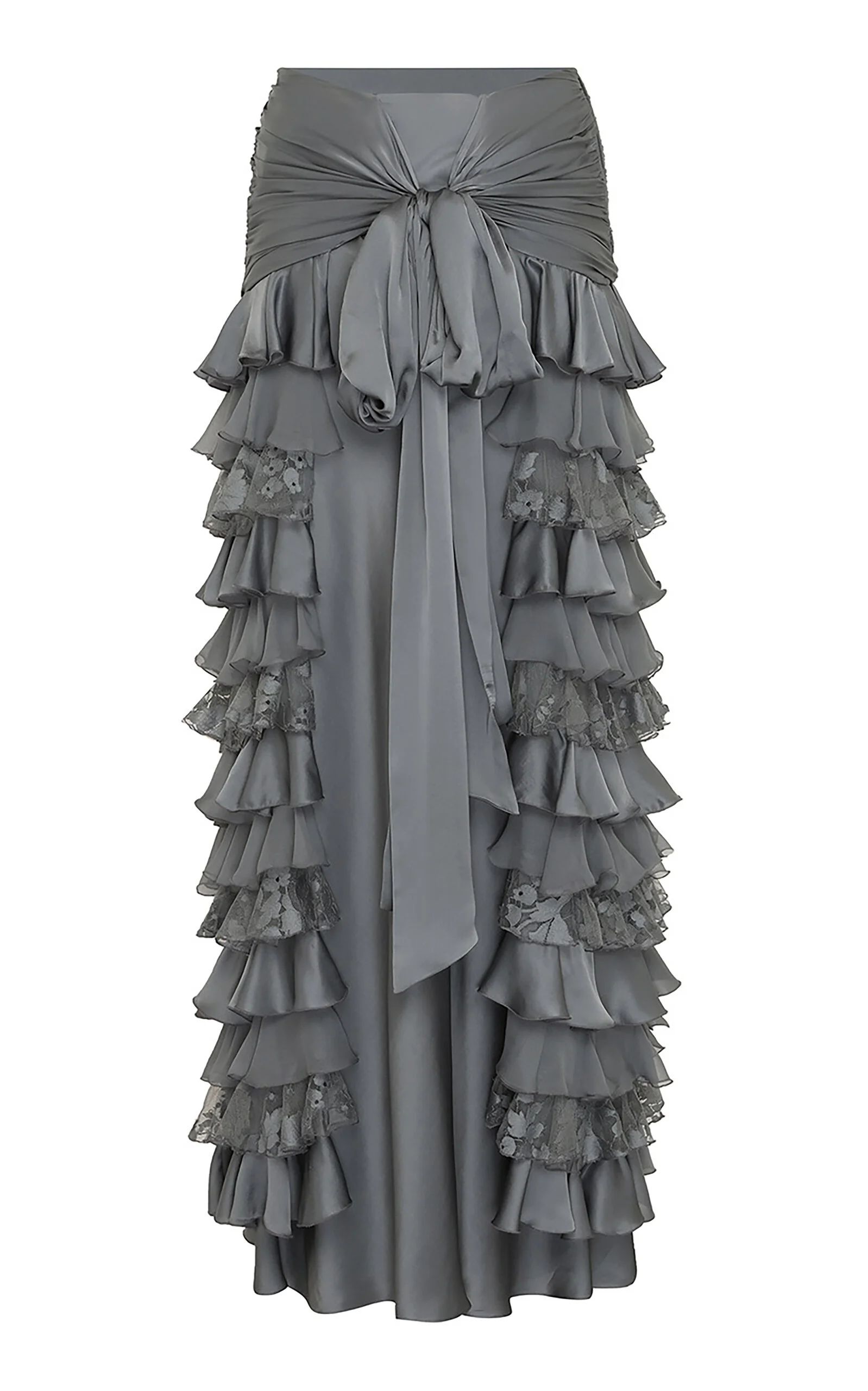 Valiant Ruffled Silk Maxi Skirt blue - 1