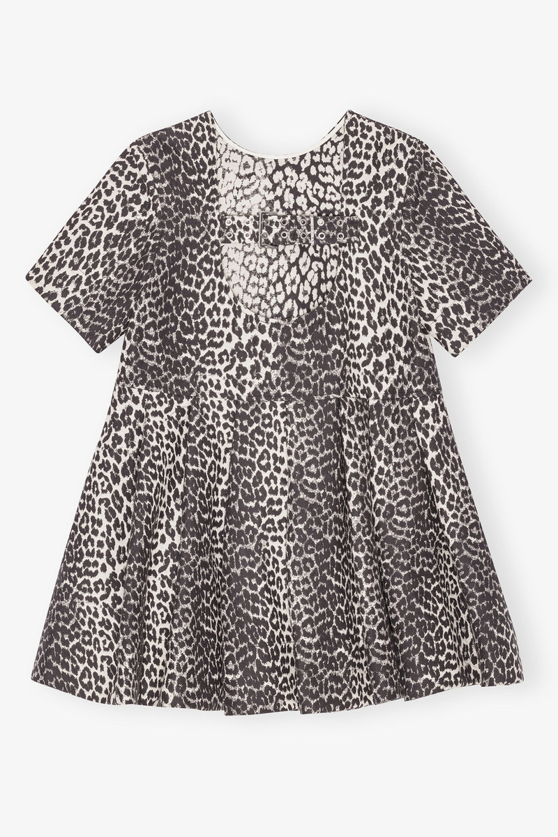 LEOPARD COTTON TWEED MINI DRESS 6