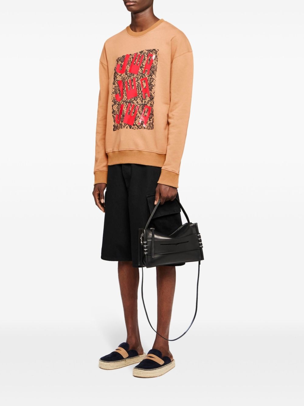 lace-print sweatshirt - 2