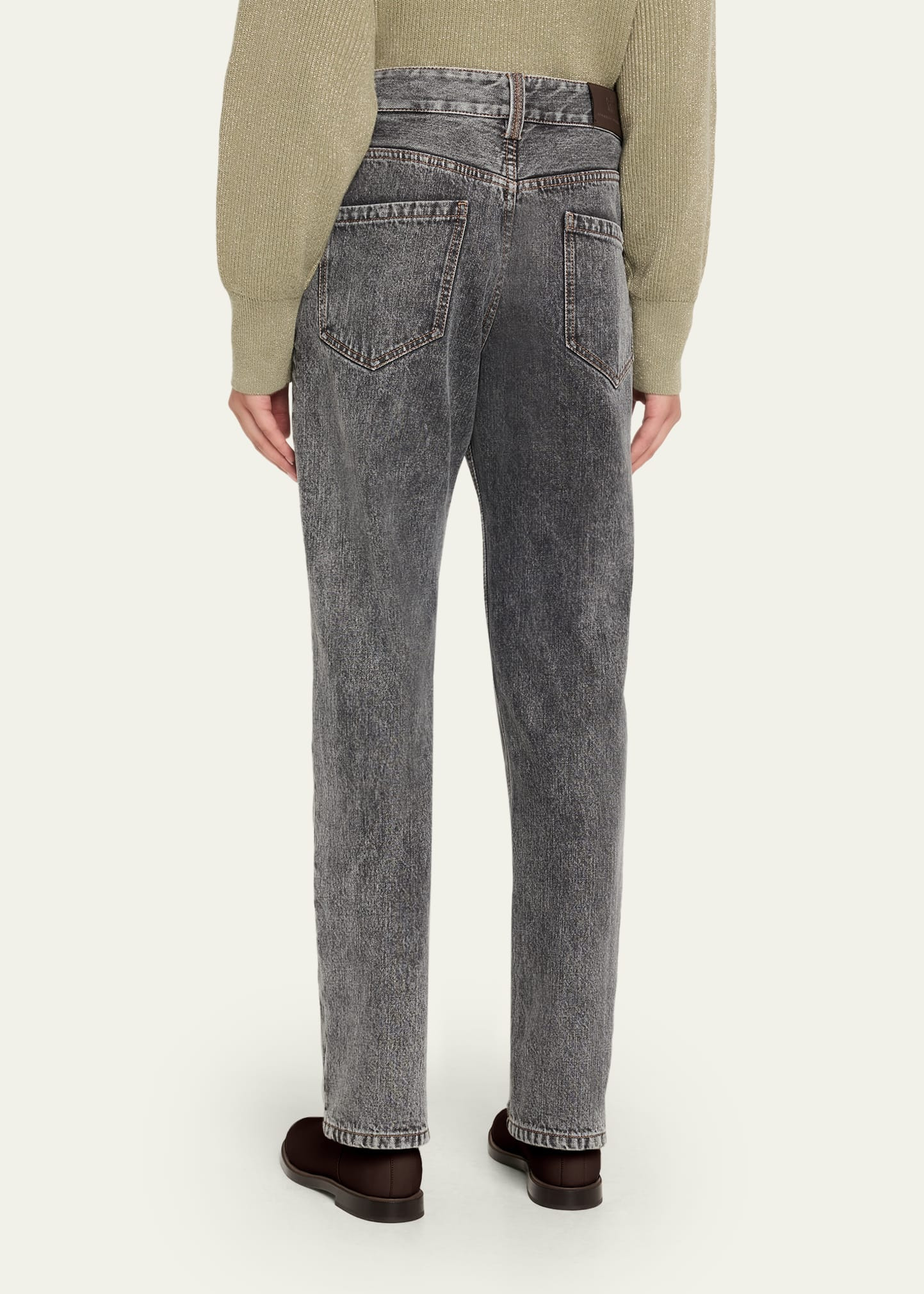 Acid-Wash Straight-Leg Ankle Boyfriend Jeans - 3