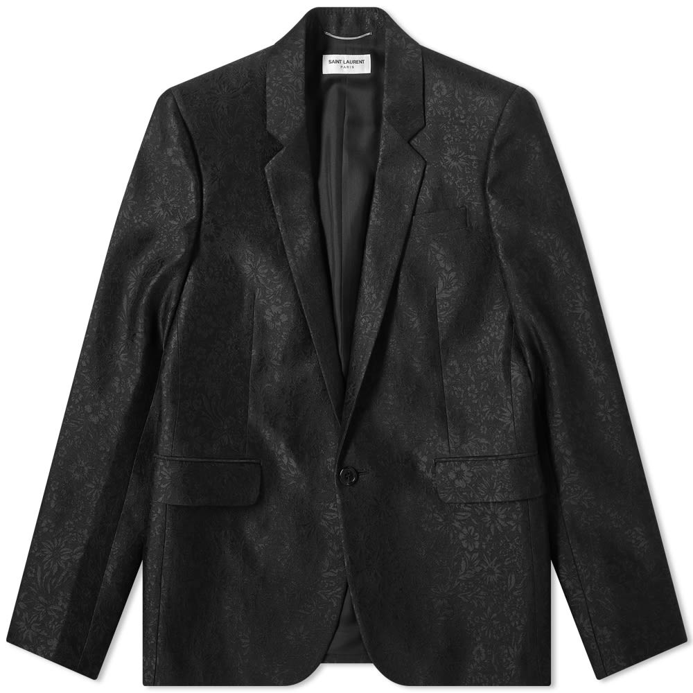 Saint Laurent Jacquard 1 Button Blazer - 1