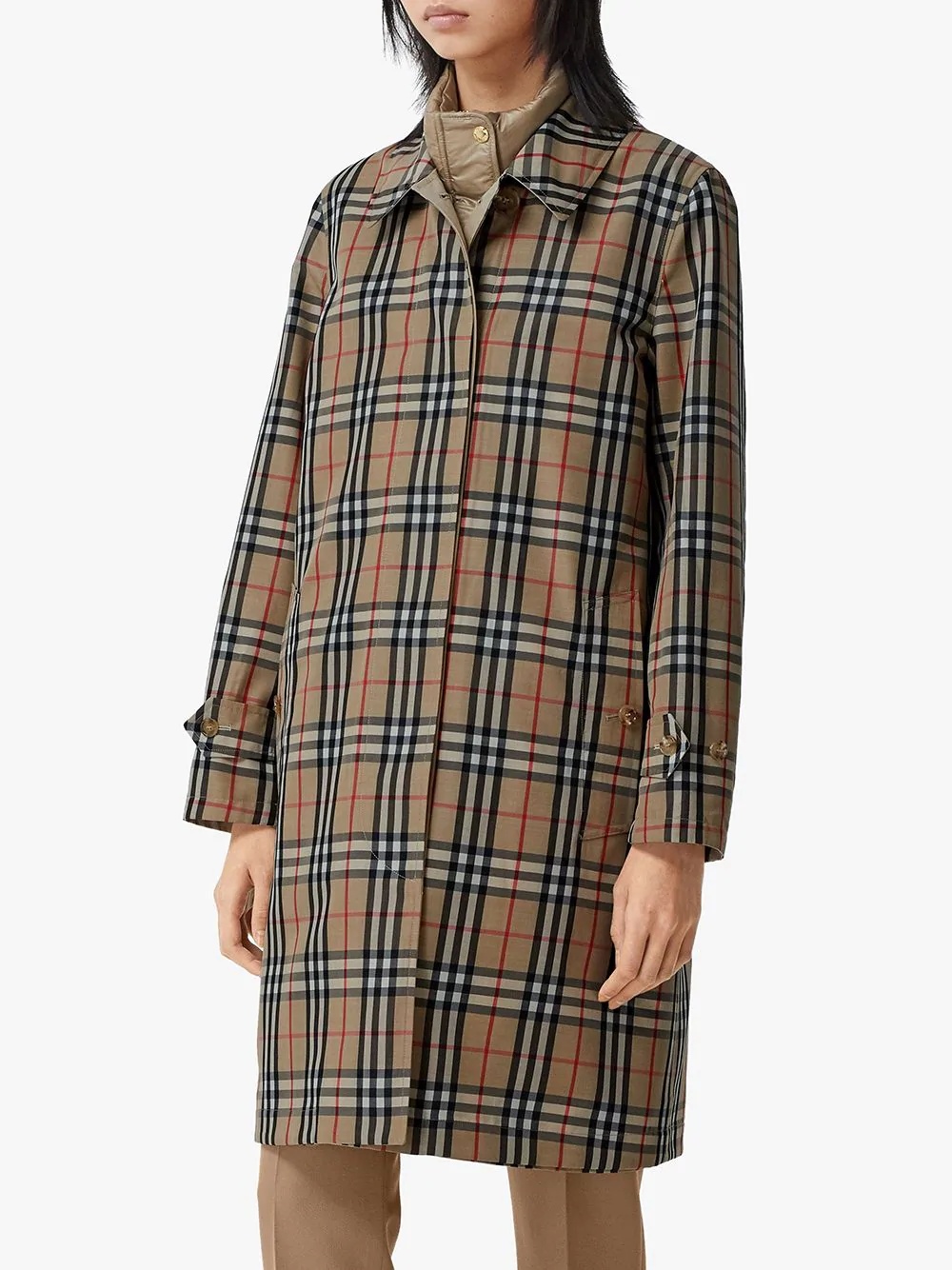 reversible Vintage check car coat - 6