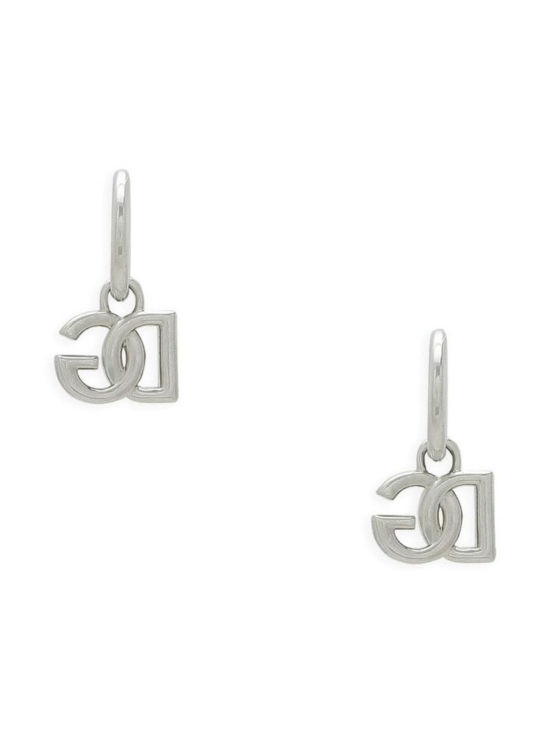 Dolce & Gabbana logo-charm hoop earrings outlook