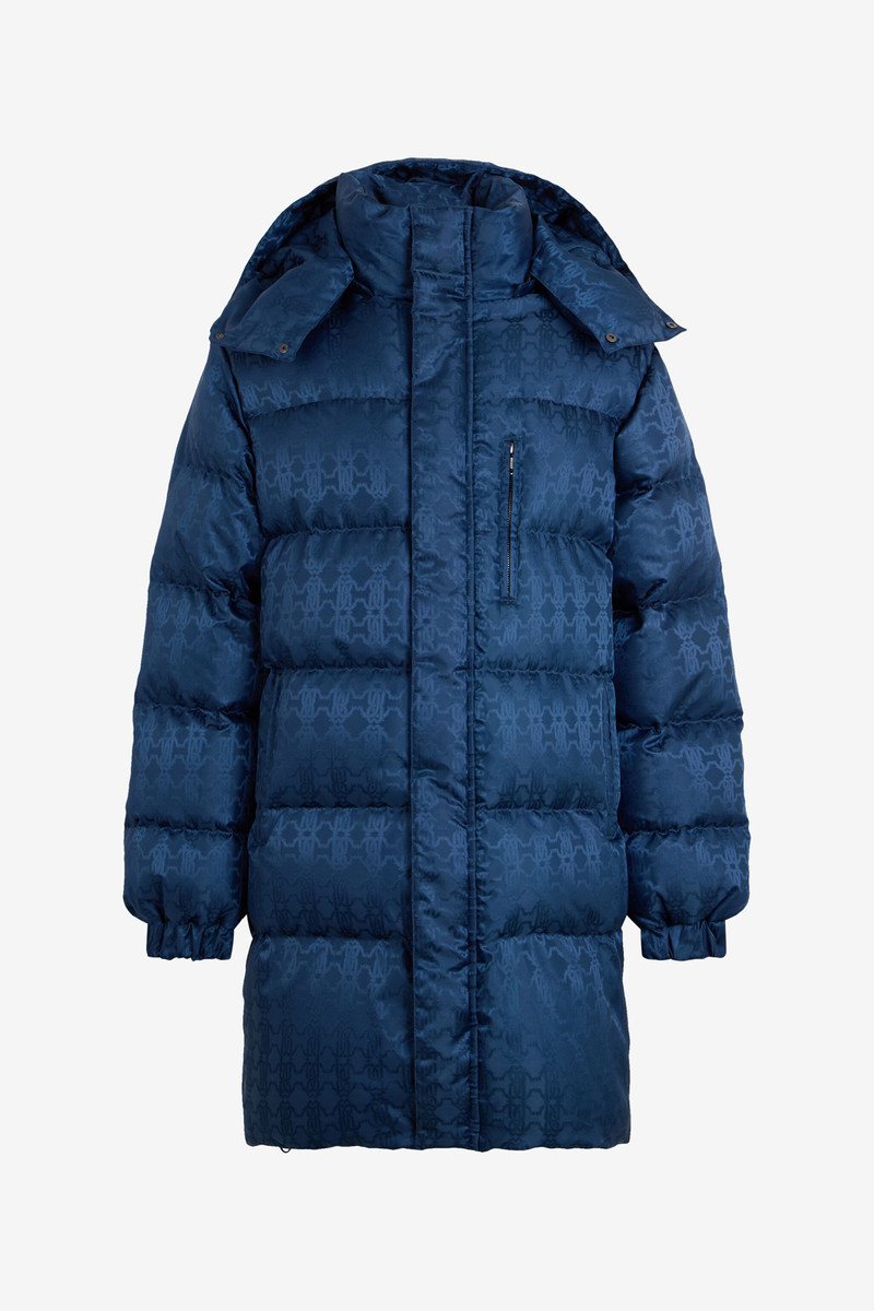 Blue Down Jacket with RC Monogram All Over 1