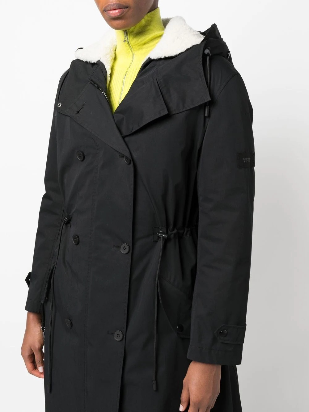 shearling parka coat - 5