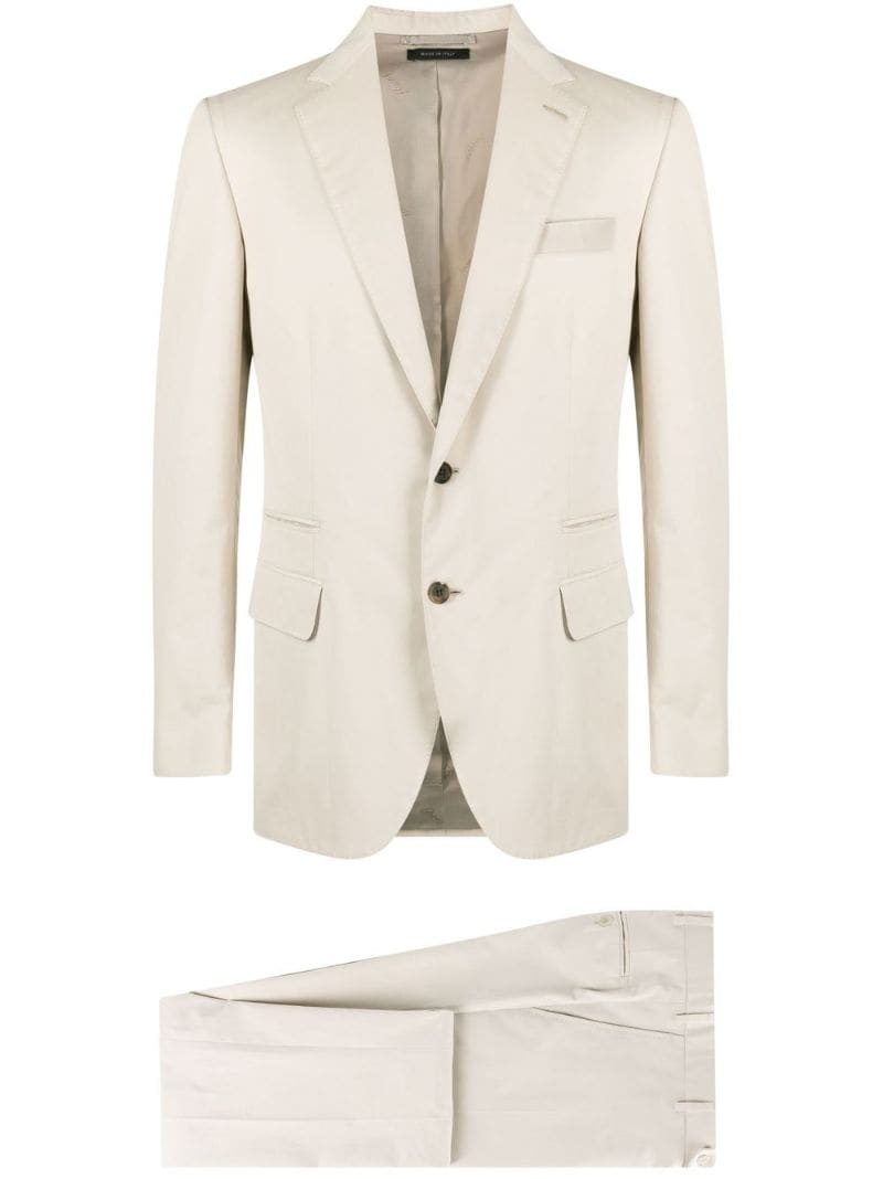 single-breasted cotton-cashmere suit - 1