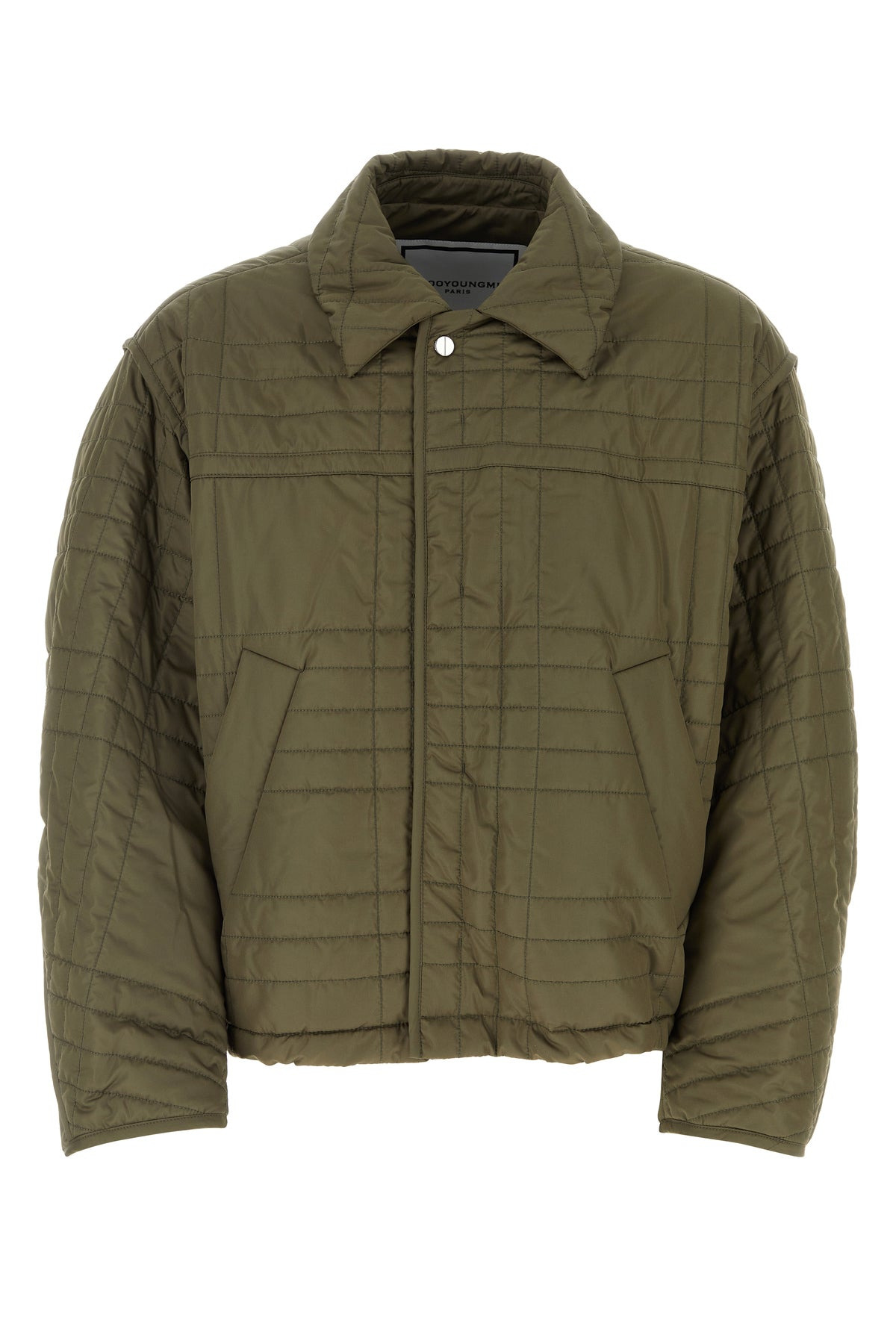 Army green polyester padded jacket - 1