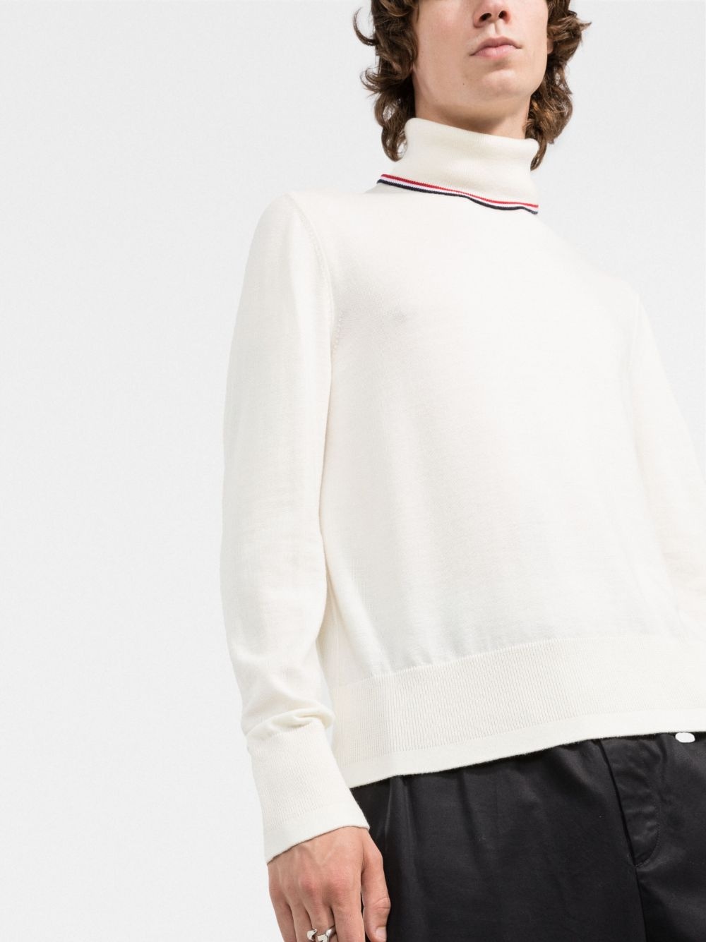 logo-patch turtleneck jumper - 3