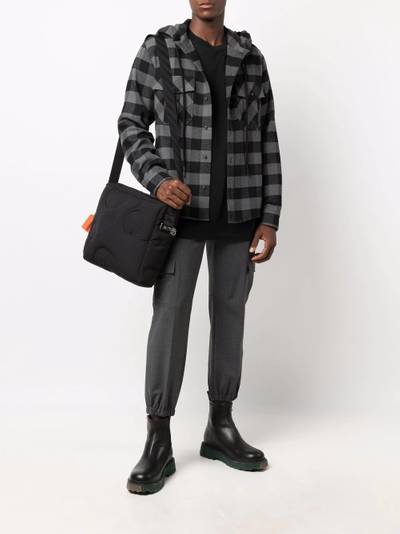 Off-White Arrows-print check hoodie shirt outlook