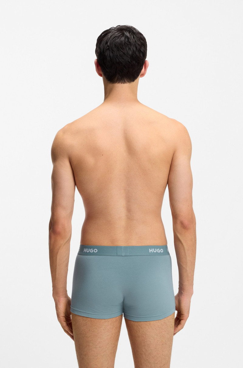 HUGO THREE-PACK TRUNKS WITH JACQUARD LOGO WAISTBAND outlook