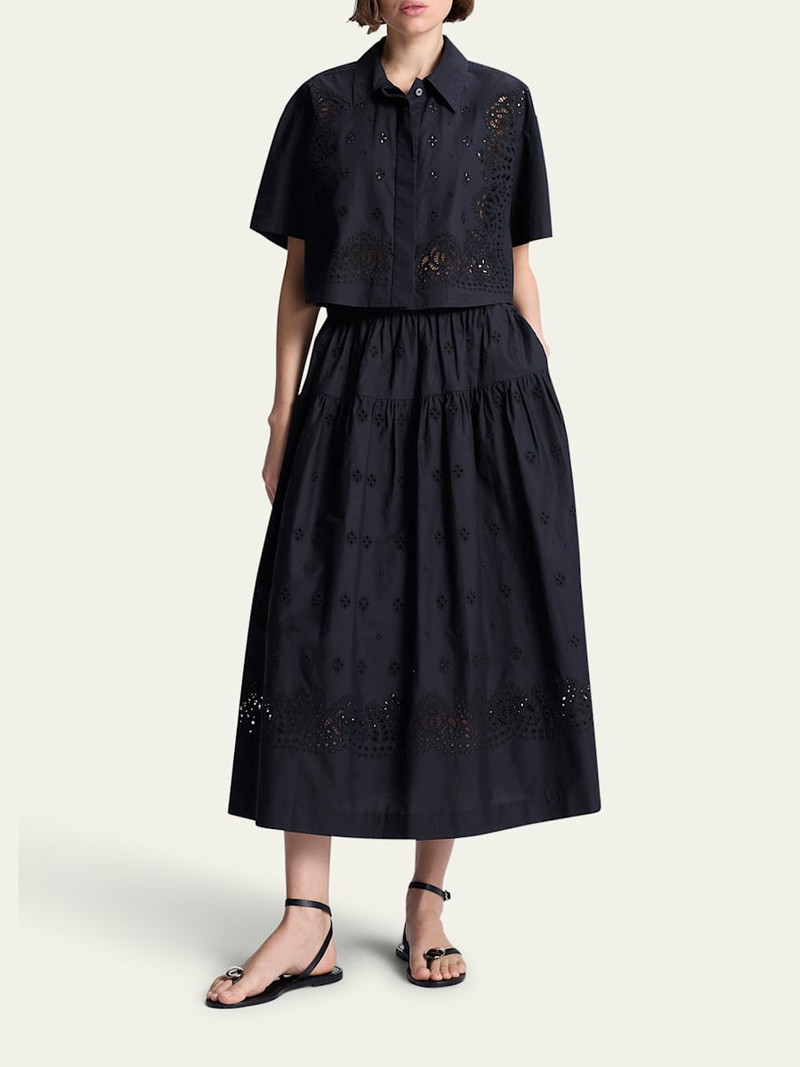 A.L.C. Jay Eyelet Midi Skirt outlook