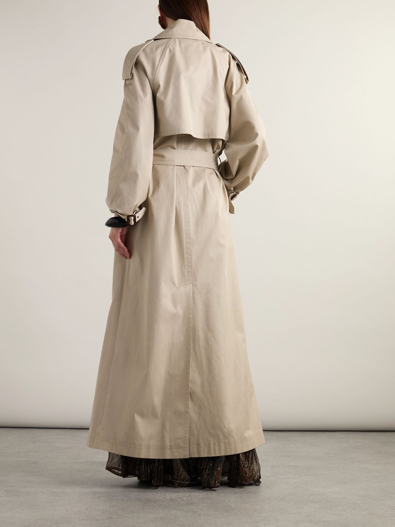 Oversized belted cotton-twill trench coat Beige 4