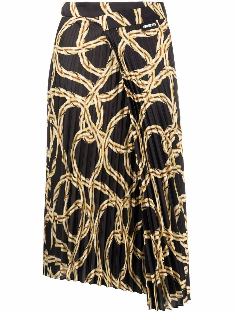 chain-link print pleated skirt - 1