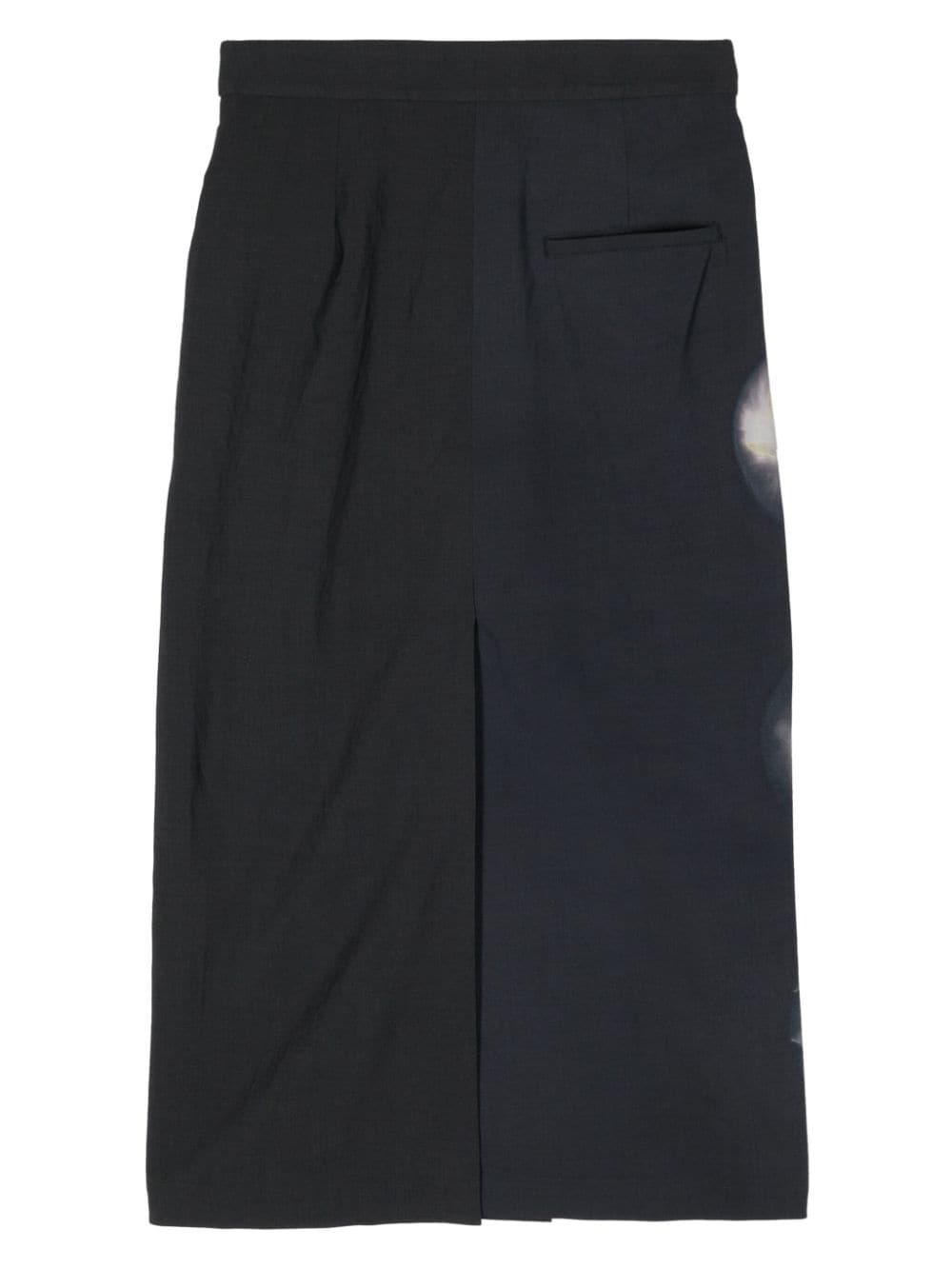 abstract-print wool midi skirt - 2