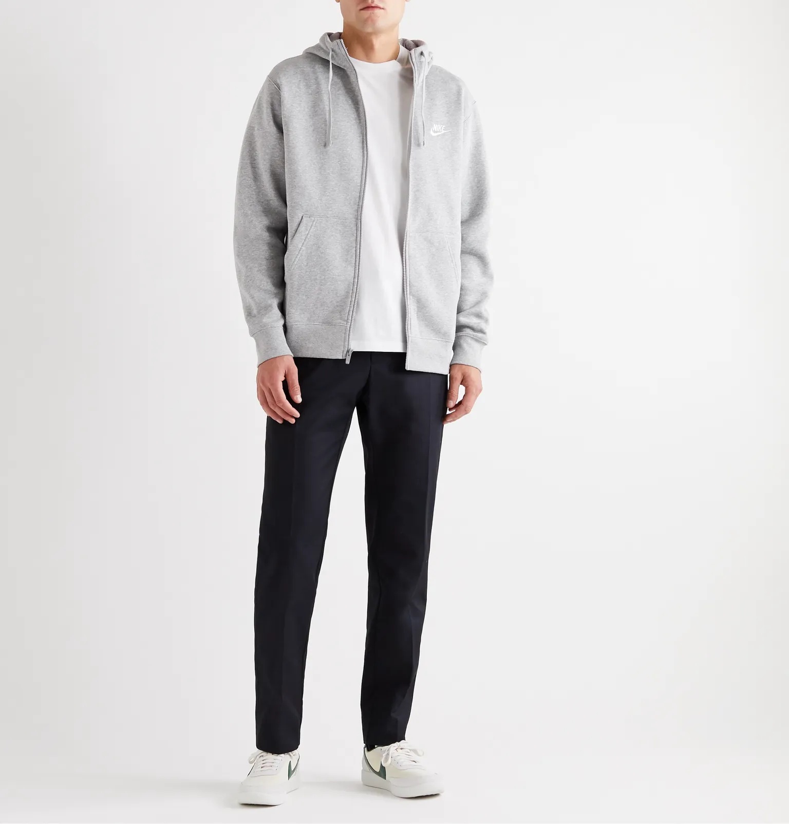 Mélange Fleece-Back Cotton-Blend Jersey Zip-Up Hoodie - 2