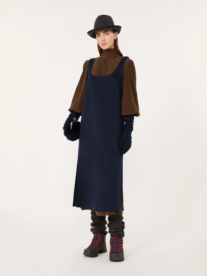WKSBLOCCO Silk crepe de chine dress - BROWN 3