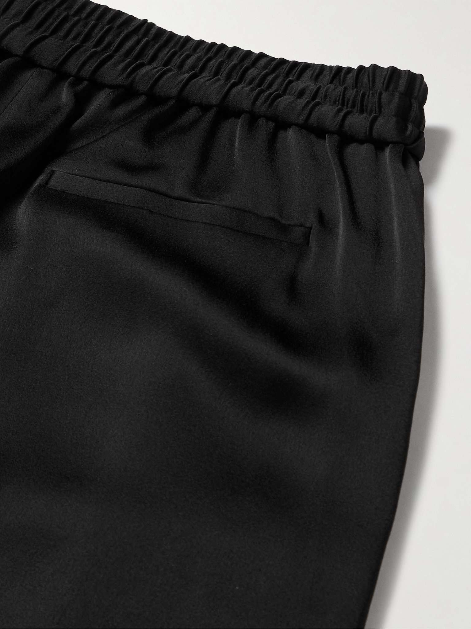 Wide-Leg Satin Drawstring Trousers - 3