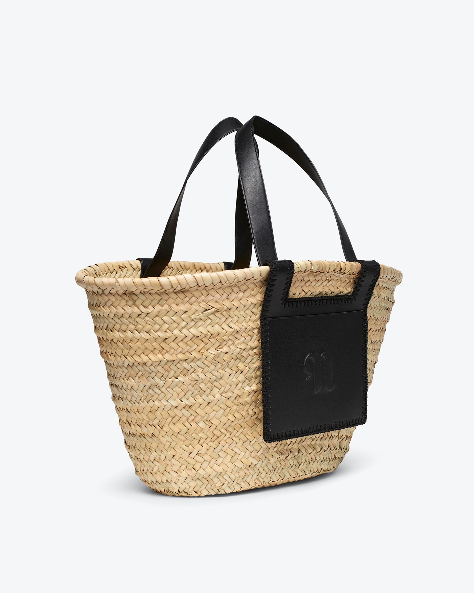 THE BEACH BAG - Raffia tote - Natural/black/black - 2