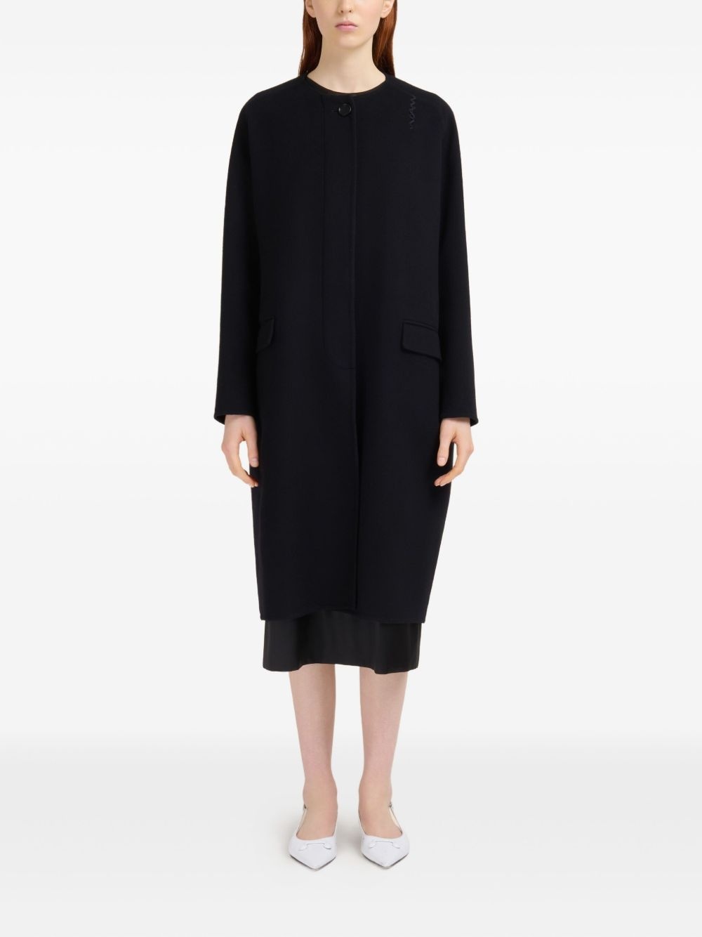 logo-embroidered coat - 2