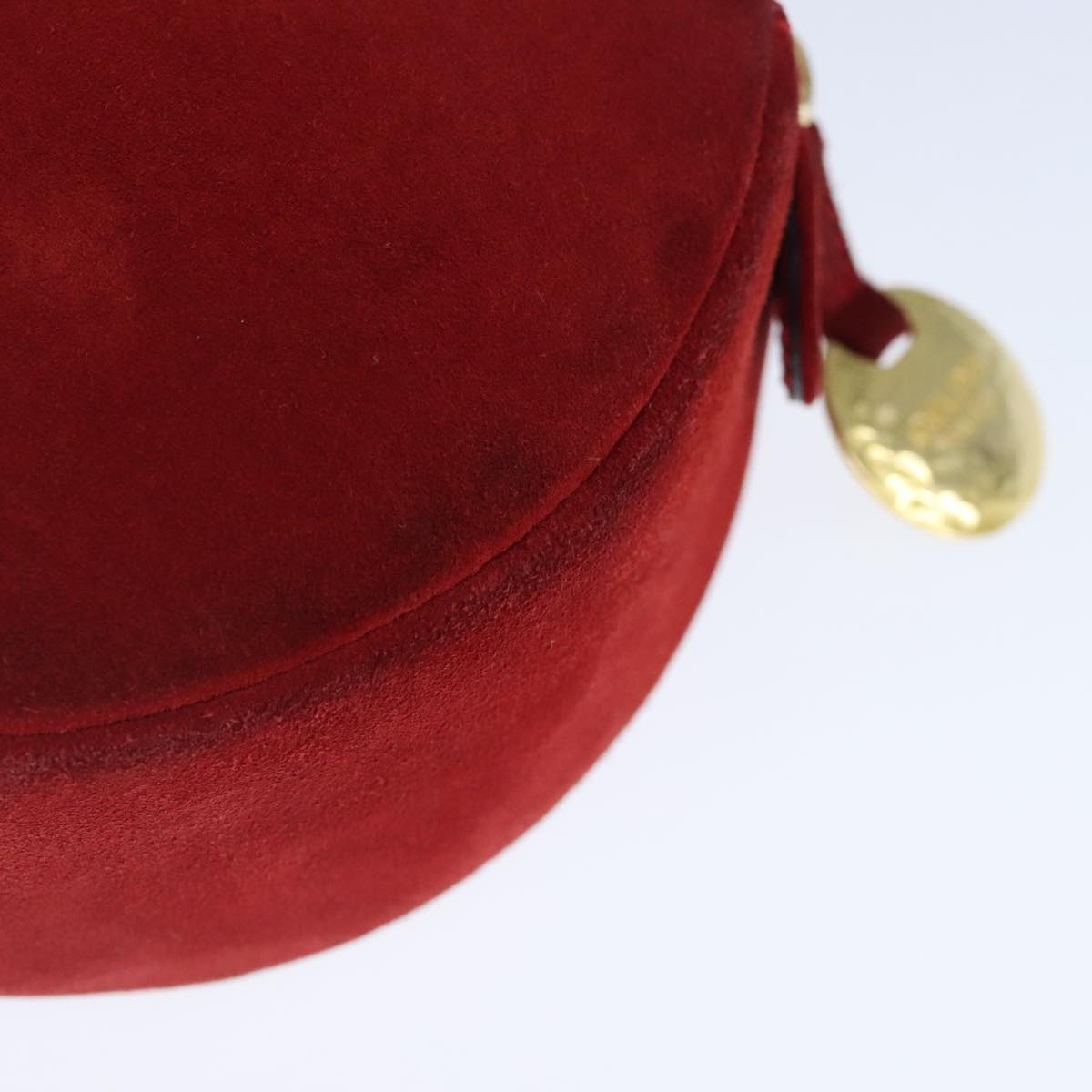 CELINE Hand Bag Suede Red Gold - 13