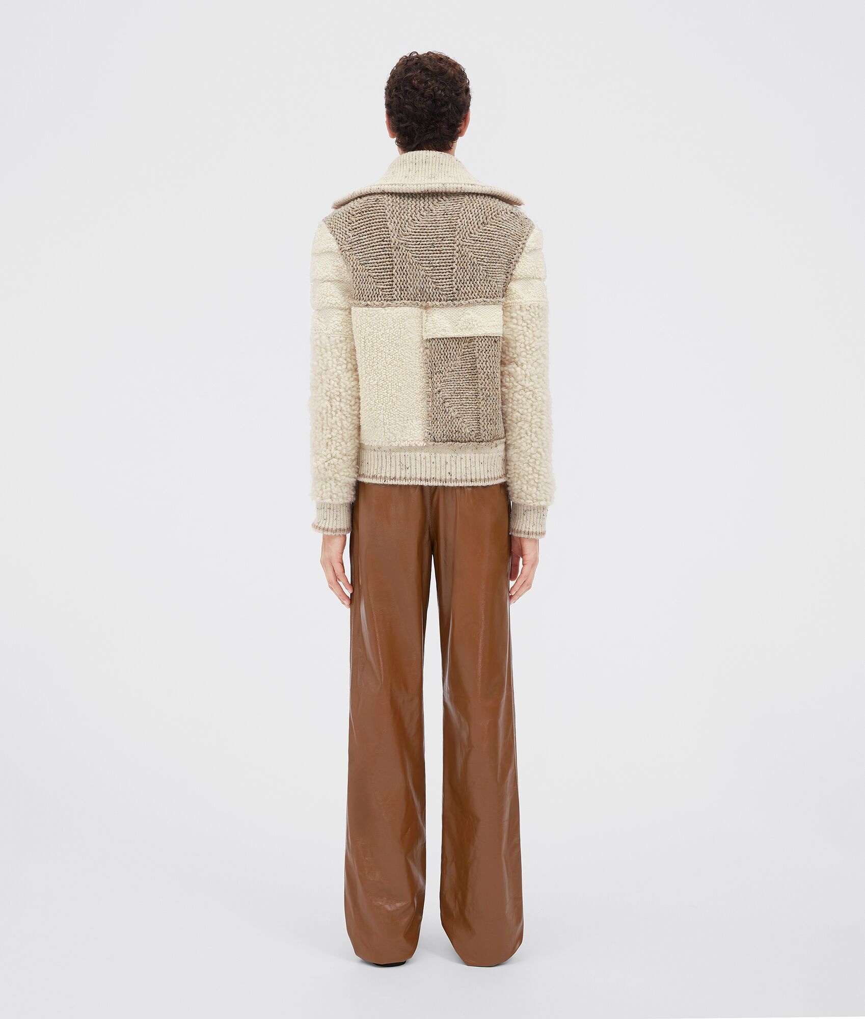 heavyweight patchwork wool cardigan - 3