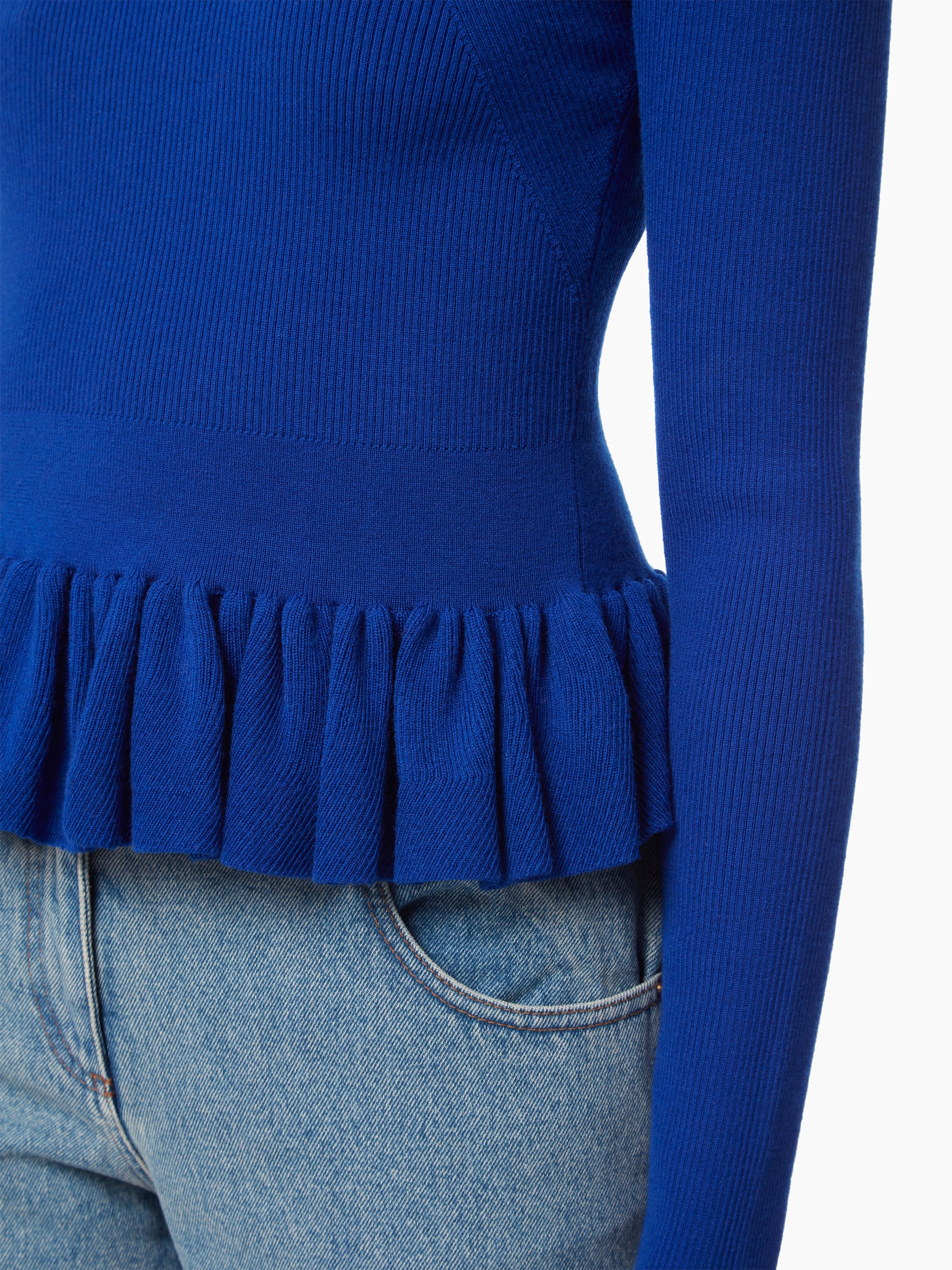 SWEATER WITH RUFFLE PEPLUM - 3