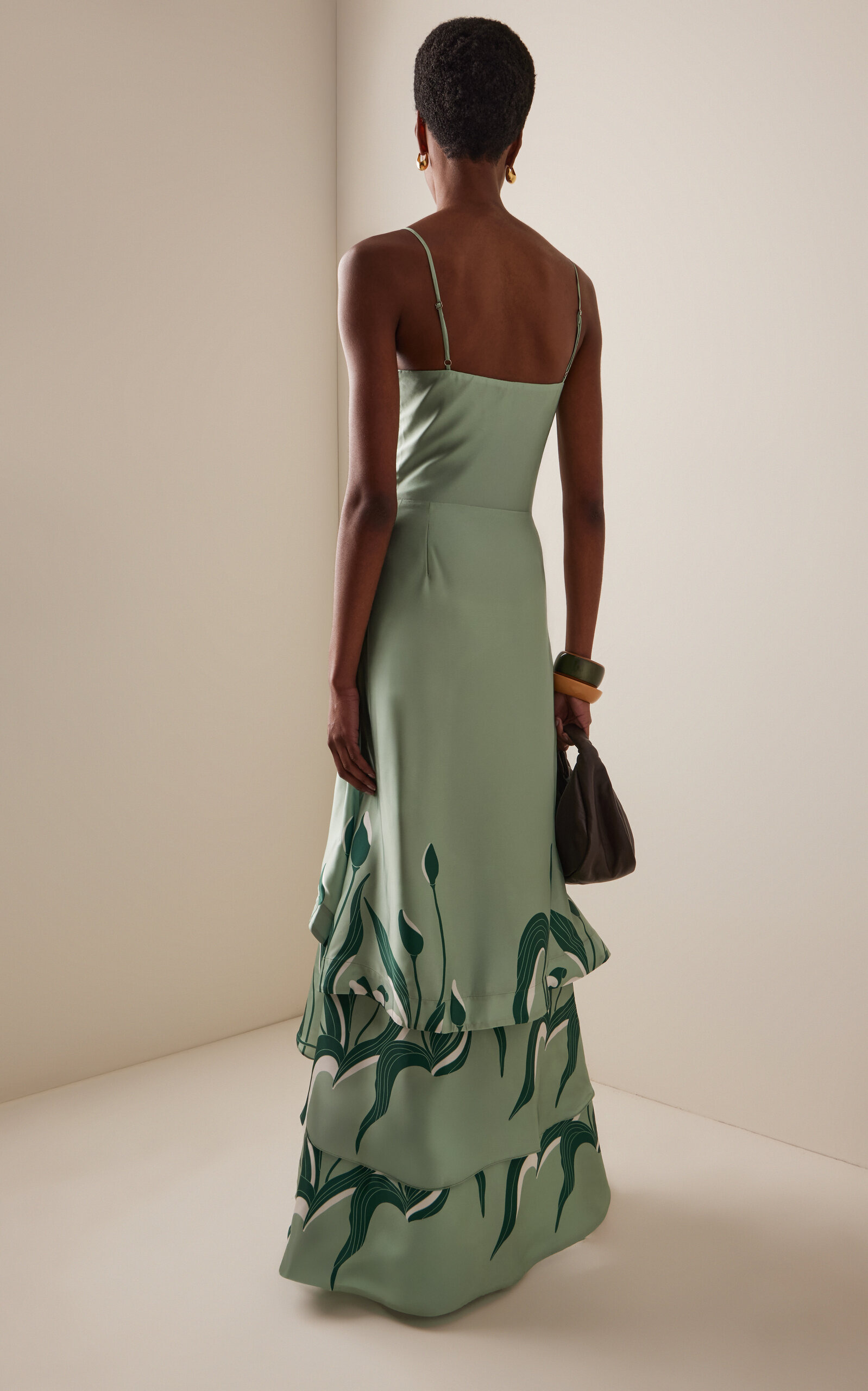Exclusive Floreada Tulip-Printed Satin Maxi Dress green - 4