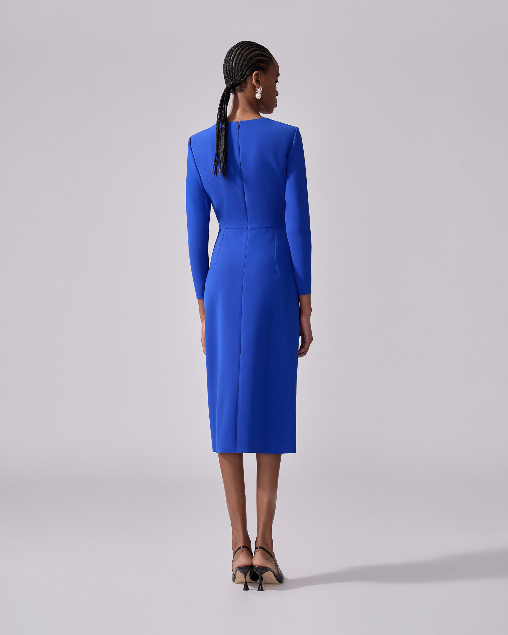 Sheath Dress With Side Drape - 3
