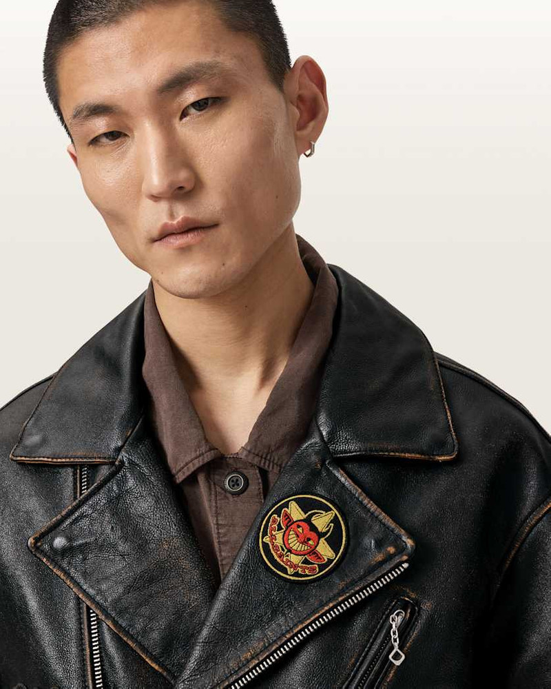 HAYS LEATHER BIKER PATCH JACKET 5