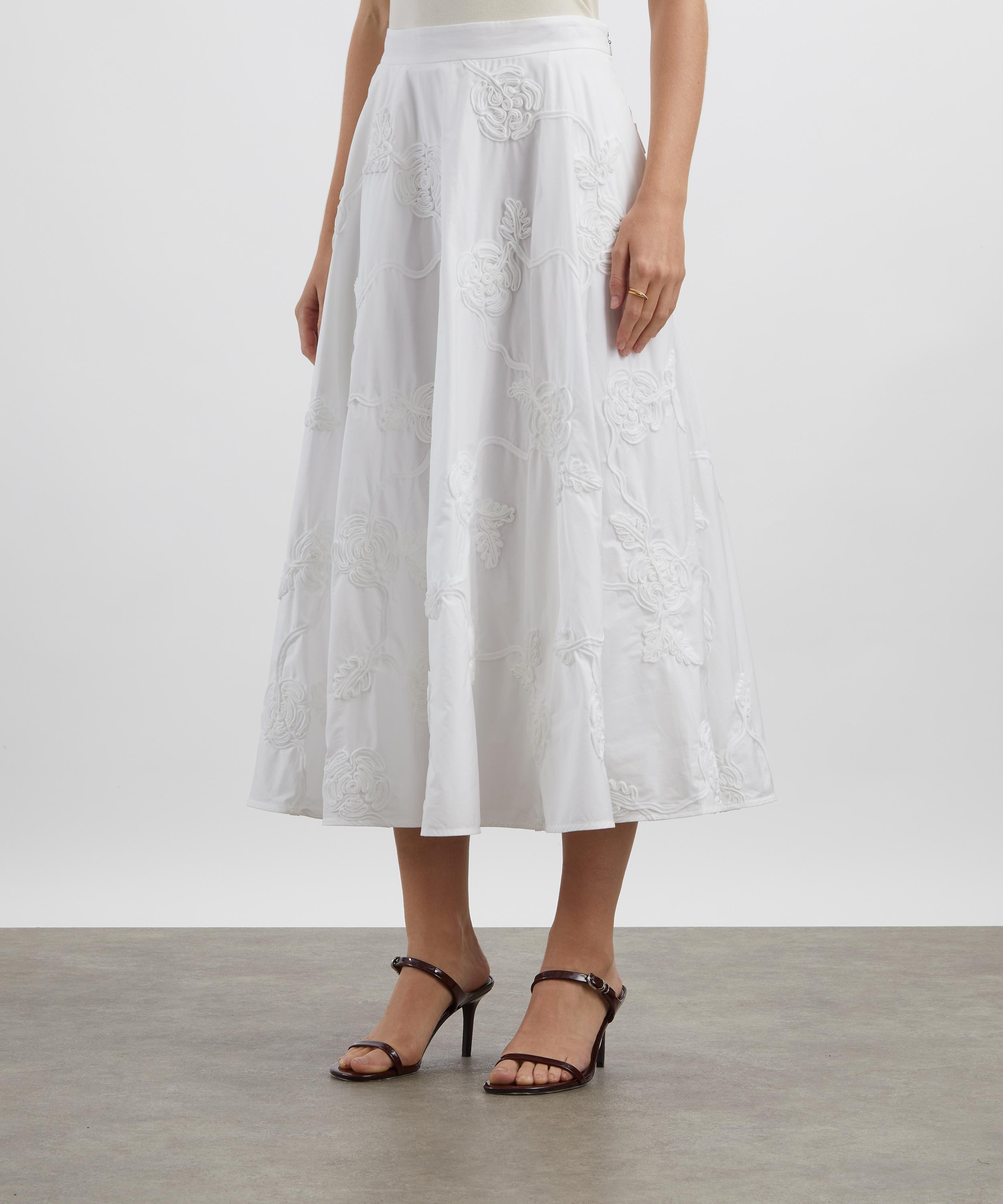 Bright White Flower Maxi Skirt - 3