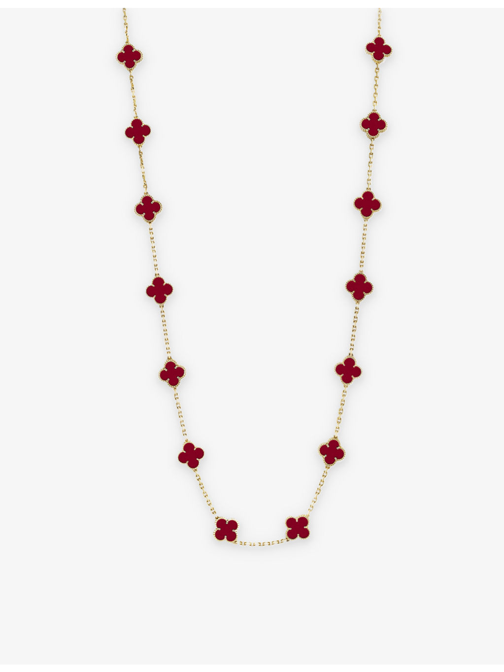 Vintage Alhambra yellow gold and carnelian necklace - 1