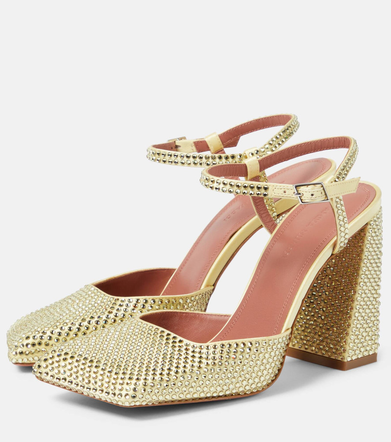 Charlotte 95 crystal-embellished satin pumps 5
