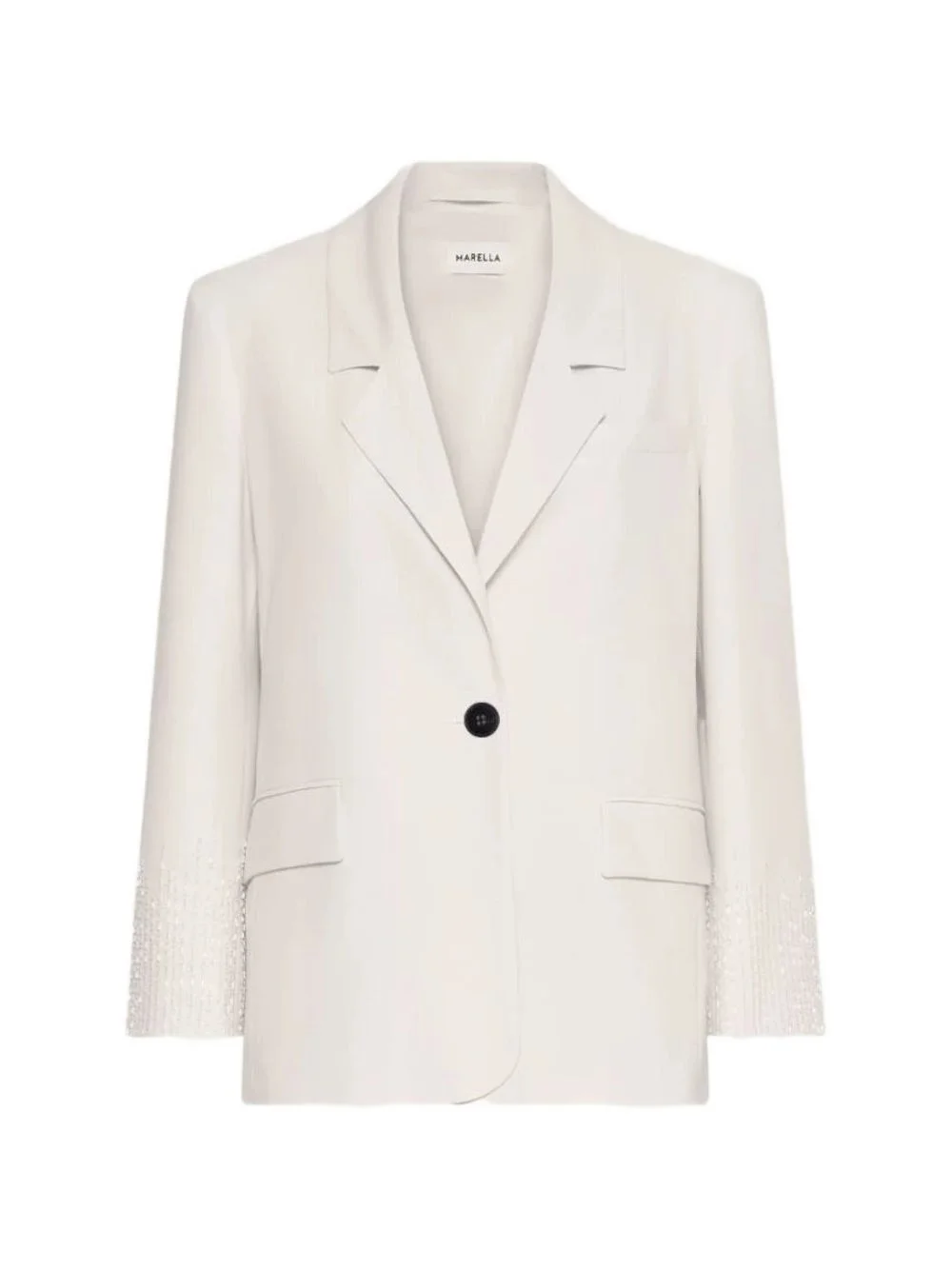bead-embellished single-breasted blazer - 1
