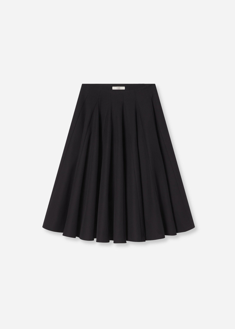 Godet Midi Skirt in Cotton Pique 1