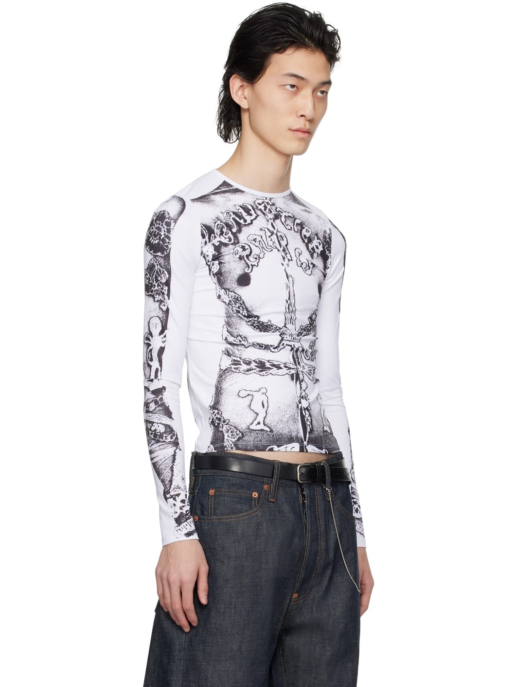 White 'The Gaultier Paris' Long Sleeve T-Shirt - 2