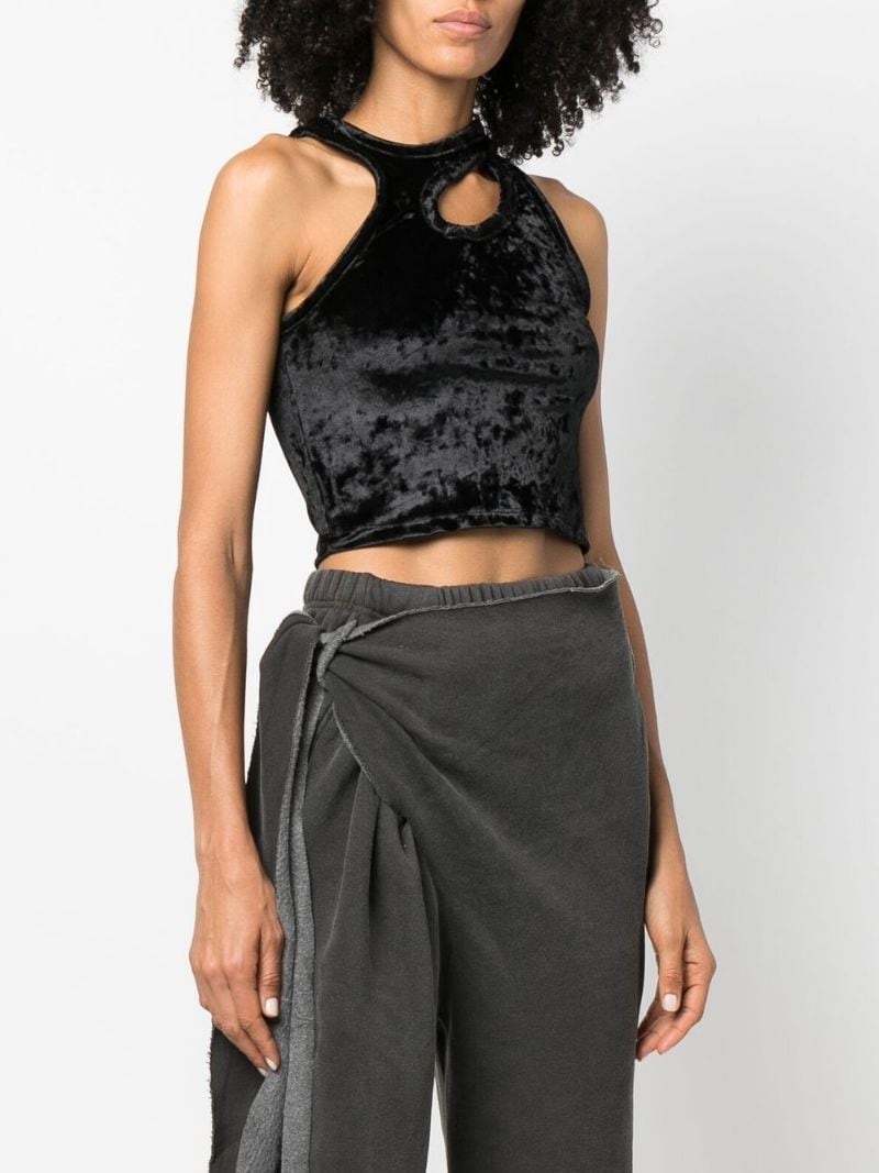 cut-out velvet top - 3