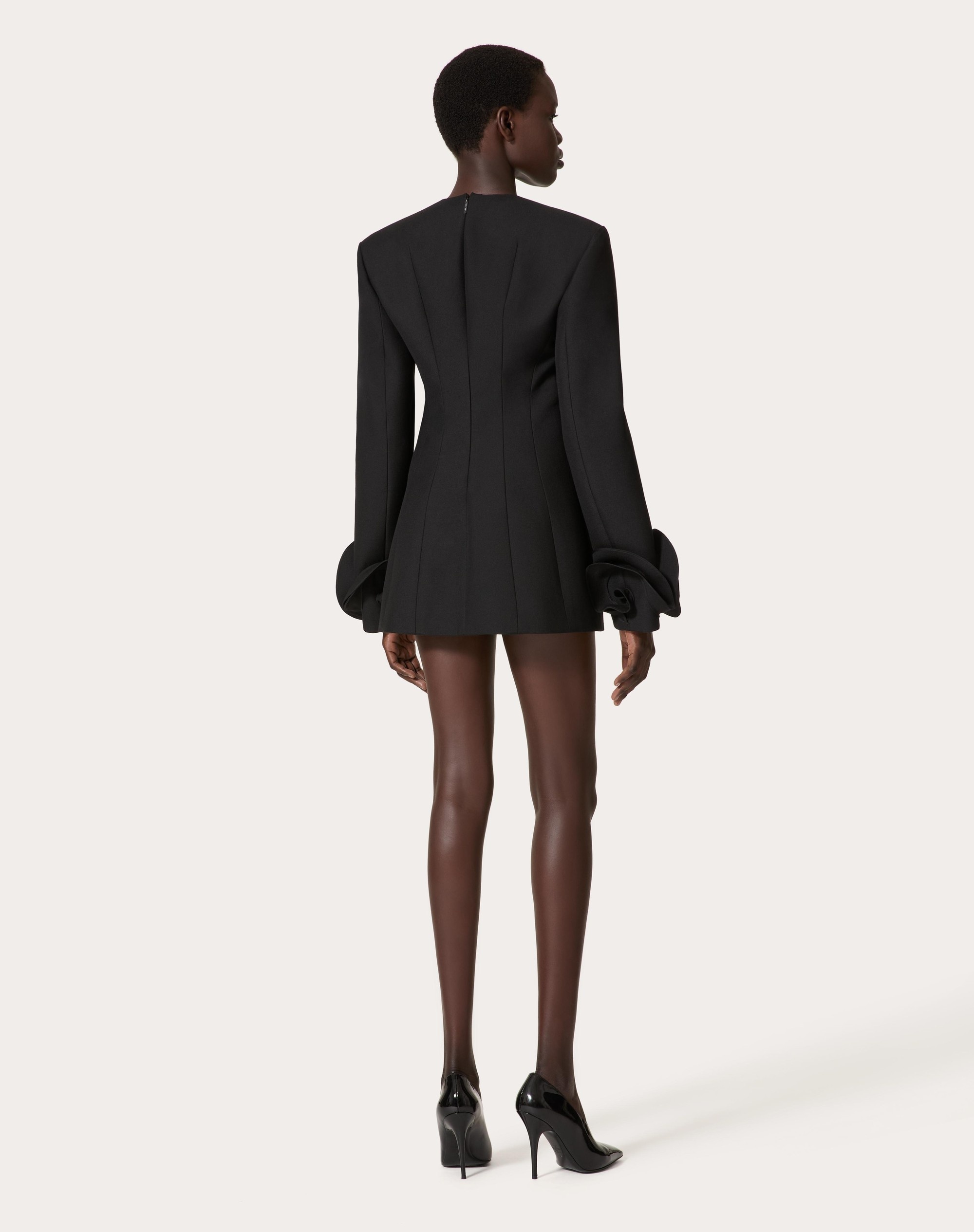SHORT DRESS IN DOUBLE COMPACT DRILL - 4