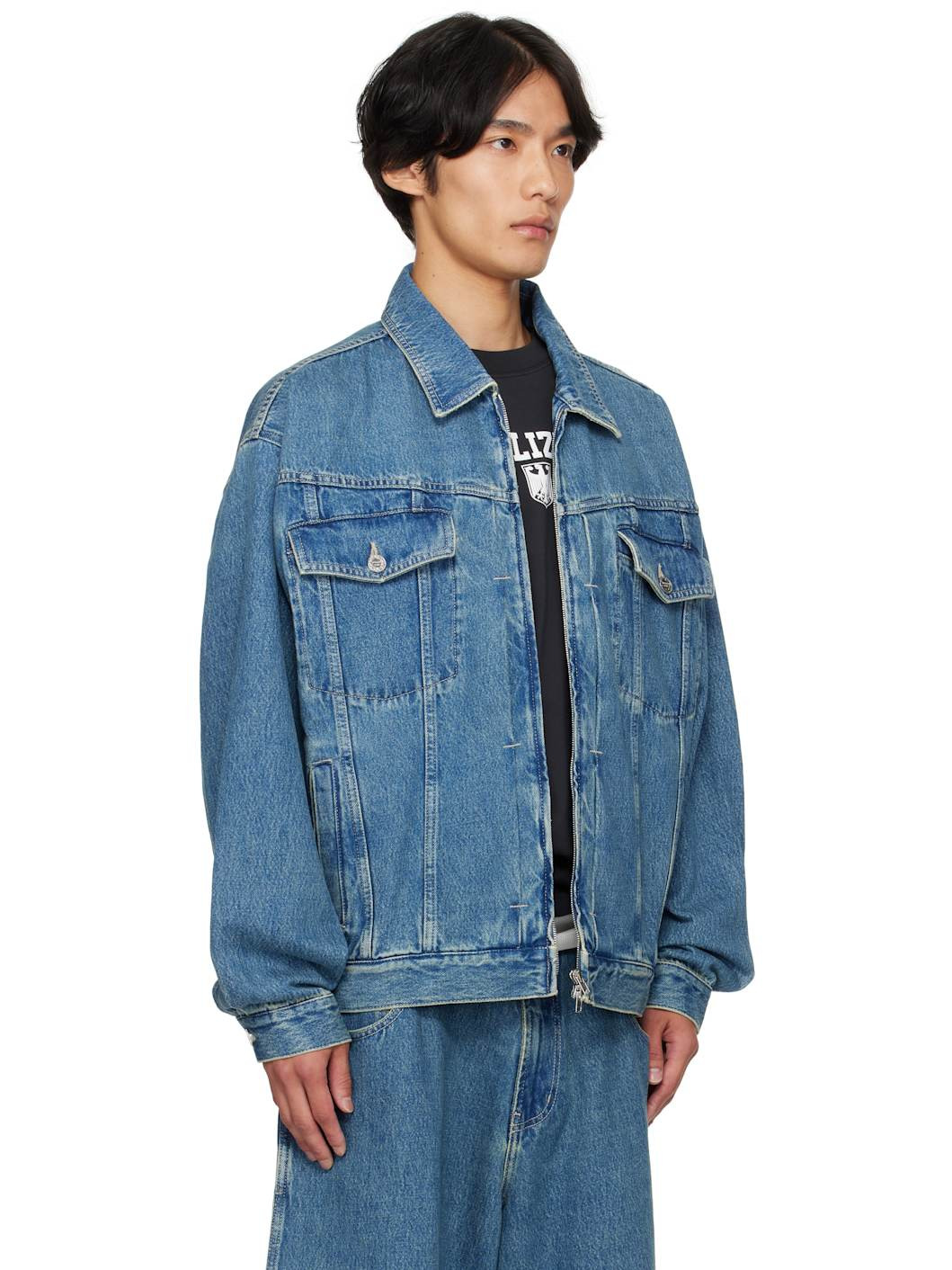 Blue Hip-Hop Denim Jacket - 2