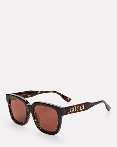 GUCCI Oversized Square Tortoiseshell Sunglasses outlook