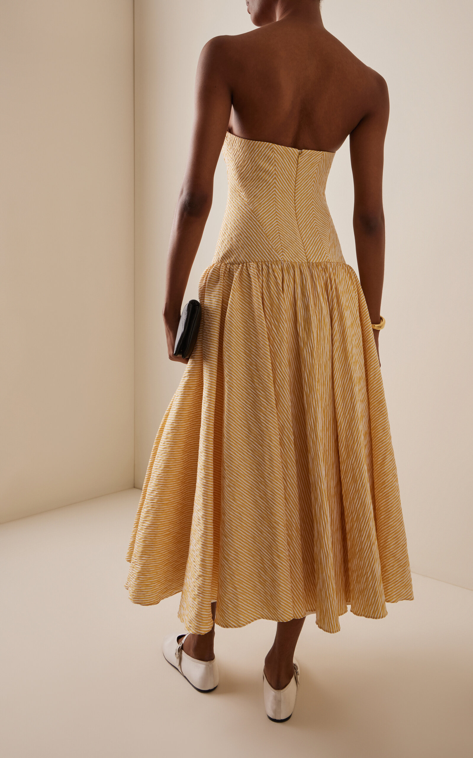 Summers Striped Corseted Midi Dress yellow - 4