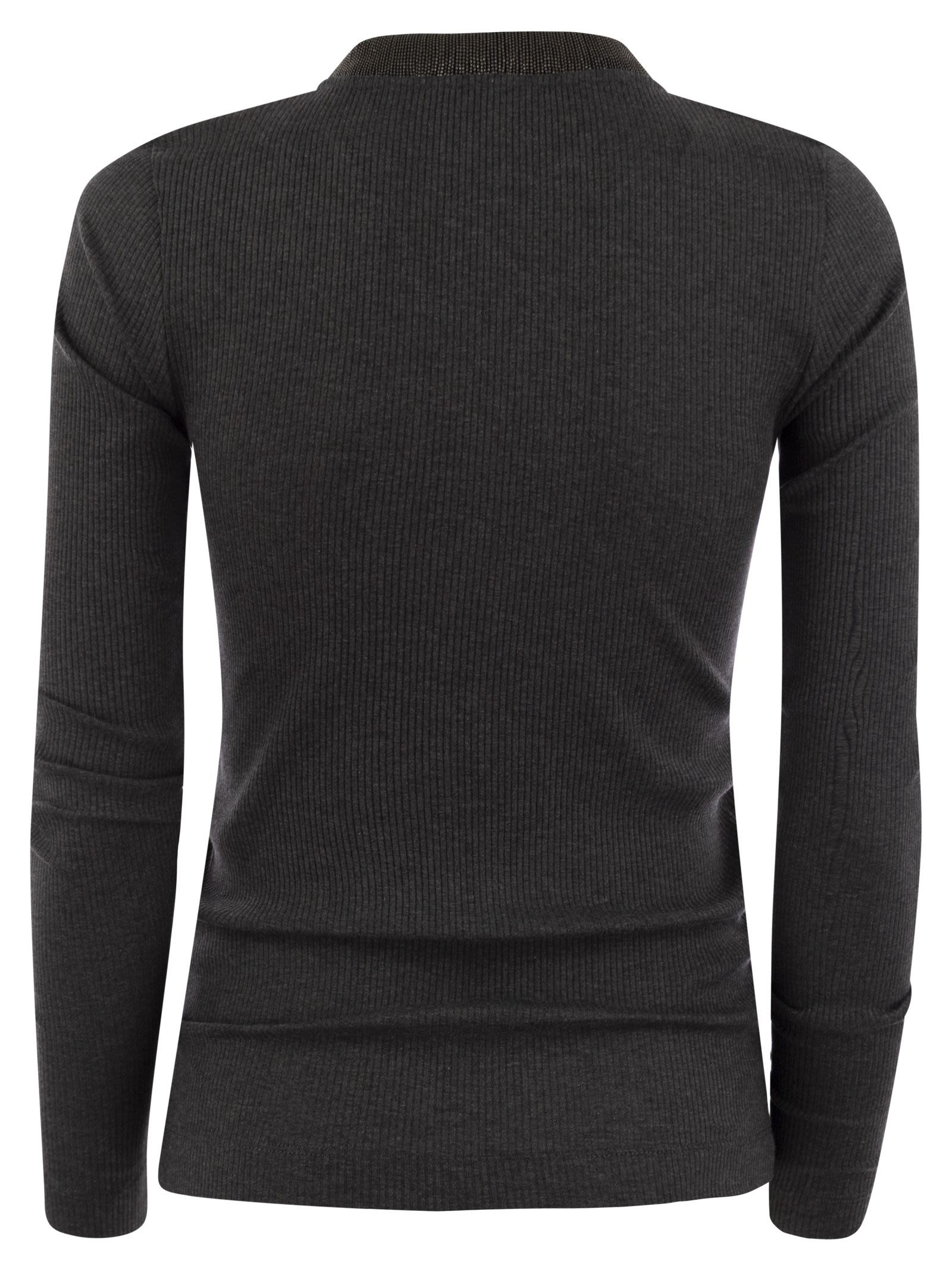 Brunello Cucinelli Women Ribbed Stretch Cotton Jersey - 2