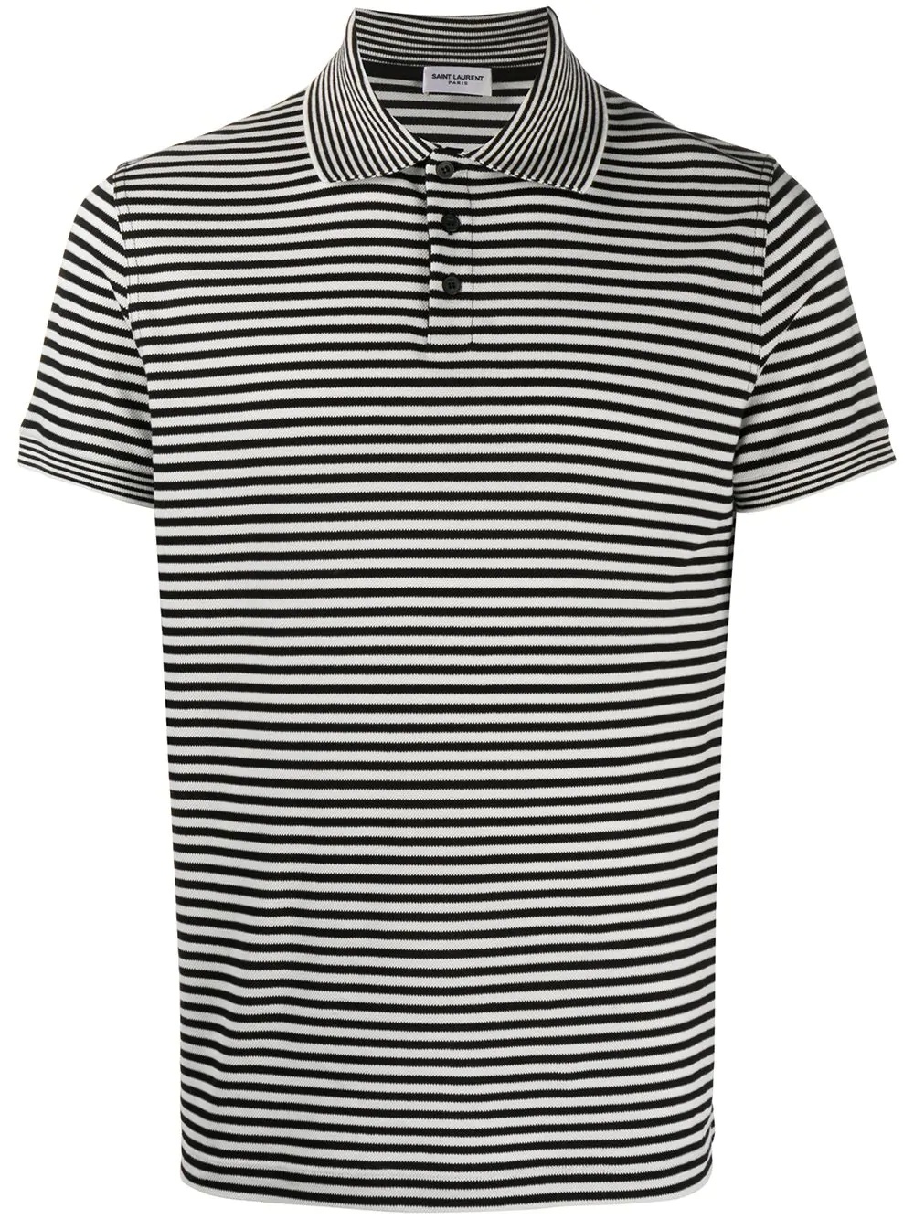 horizontal-stripe short-sleeve polo shirt - 1