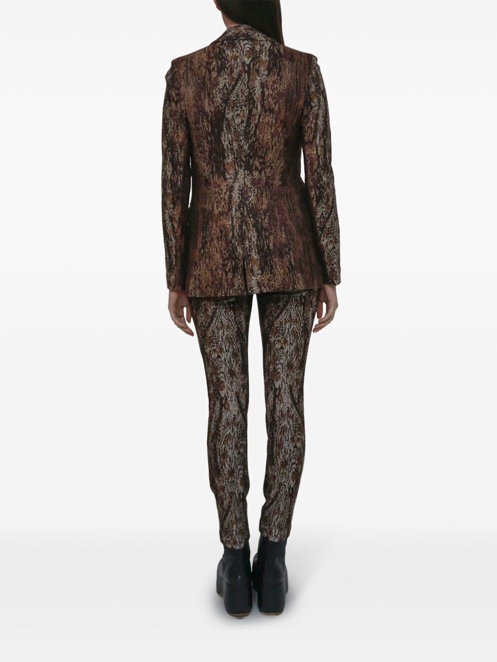 printed peak lapel jacket - 4