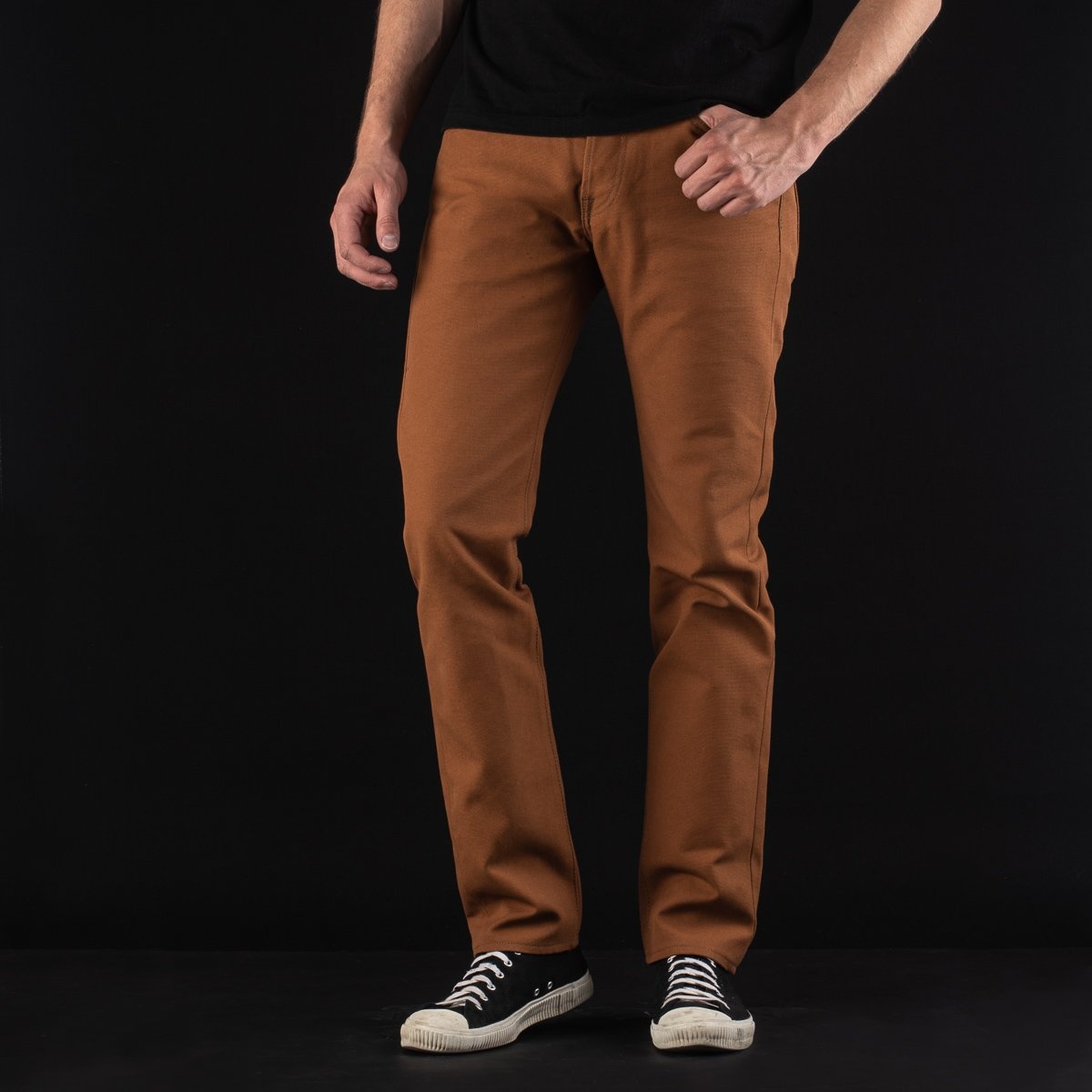 IH-666D 17oz Duck Slim Straight Cut Jeans - Brown - 6