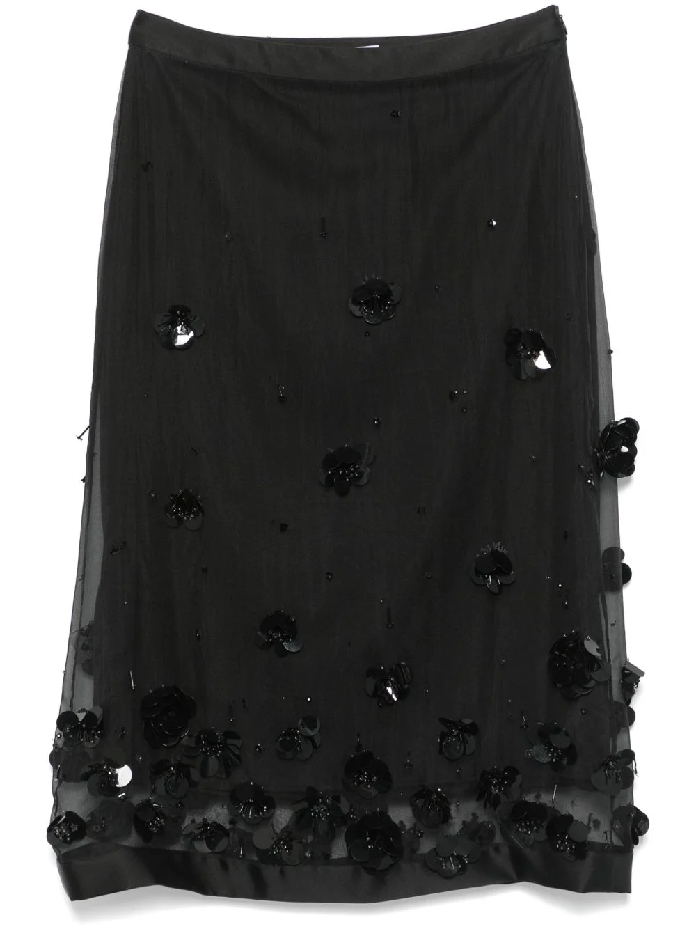 bead-embellished midi skirt - 1