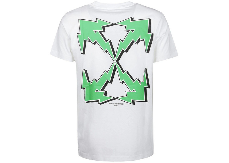 Off-White OFF-WHITE Slim Fit Bolt Arrows T-Shirt White Green outlook
