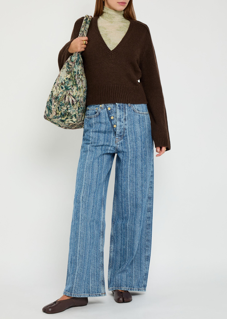 Ganni V-neck Wool-blend Jumper - 4