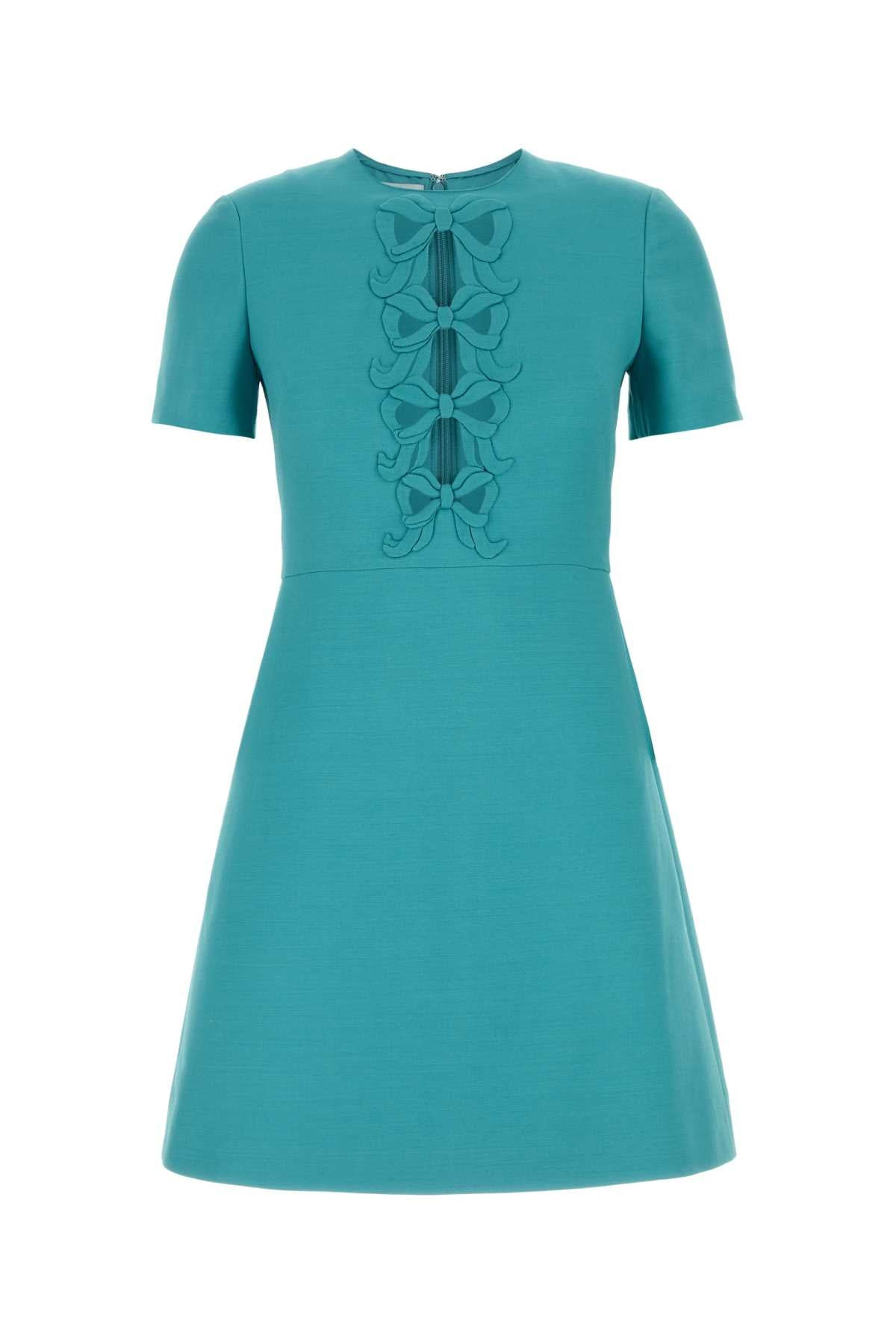 Valentino Garavani Women Turquoise Wool Blend Dress - 1